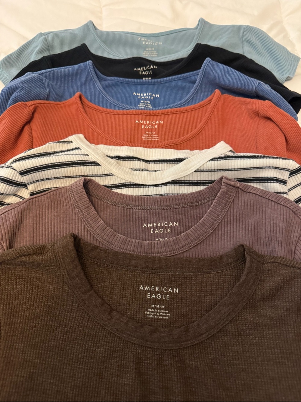 American Eagle bundle of 7 Baby tees and a bodysuit. - Picture 2 of 3
